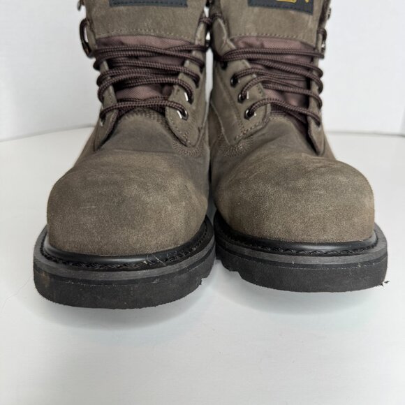 Brazos Steel Toe Suede Leather Brown Lace Up Boots Oil and Slip Resist Mens 10.5 main image 8